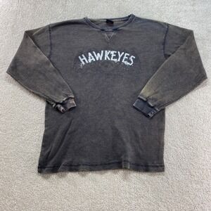 TSI Sportswear Hawkeyes Shirt Mens XL‎ Washed Black Thermal Long Sleeve